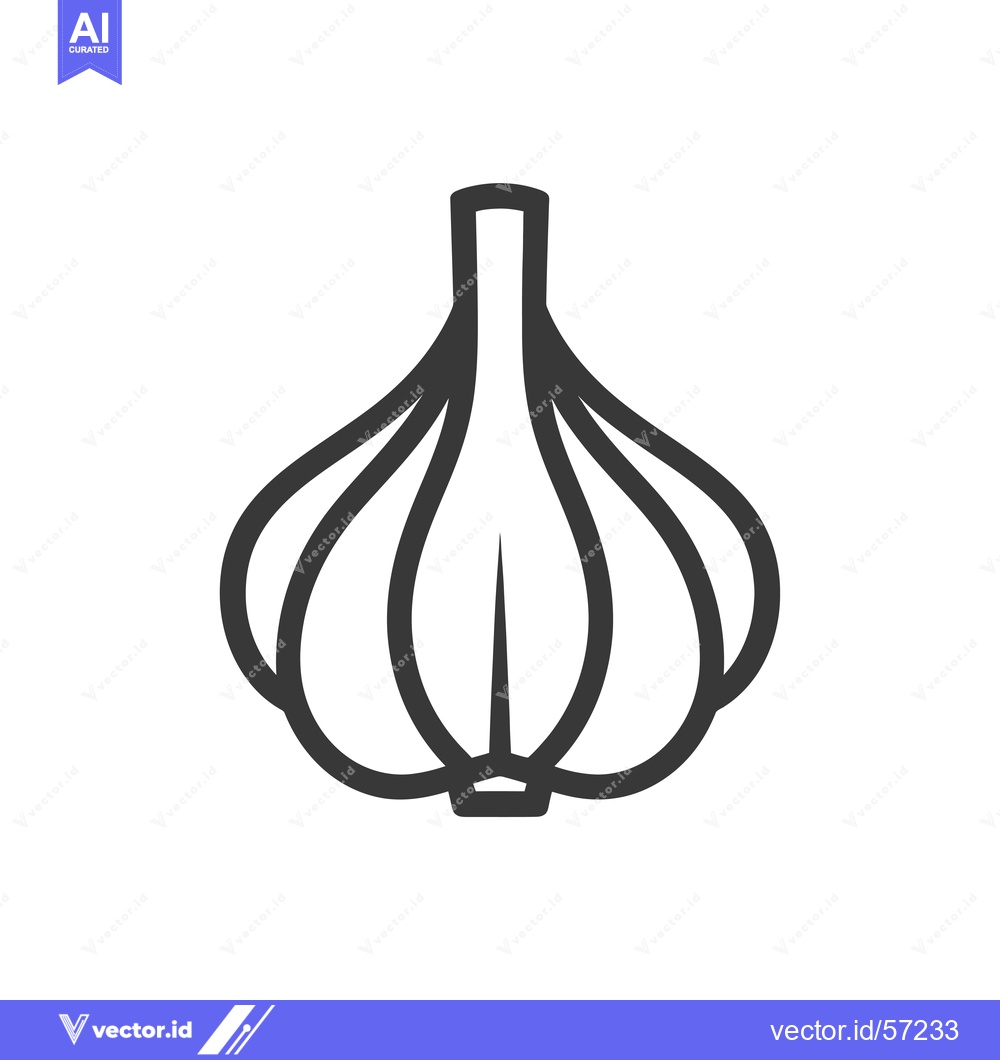 Premium Vector of Line drawing of a whole garlic bulb