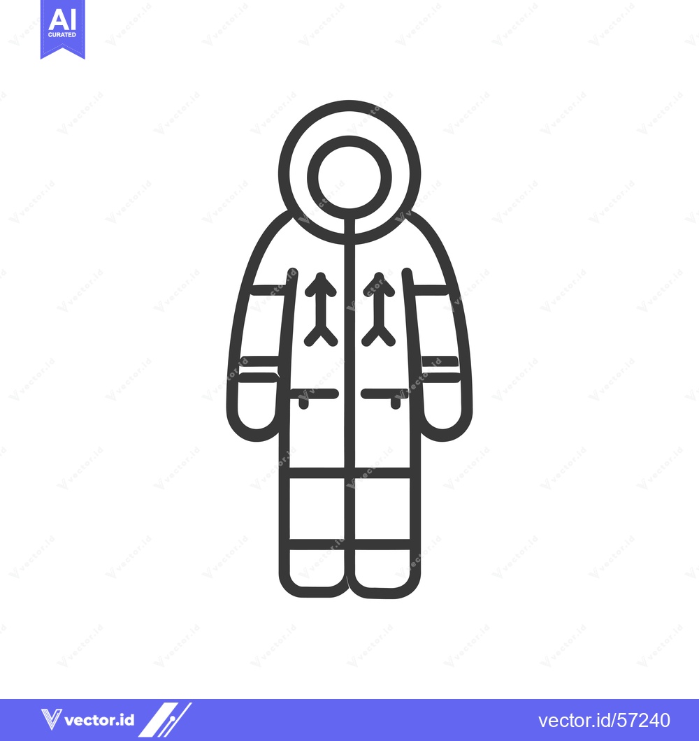 Premium Vector of Line drawing of a winter jacket with a hood