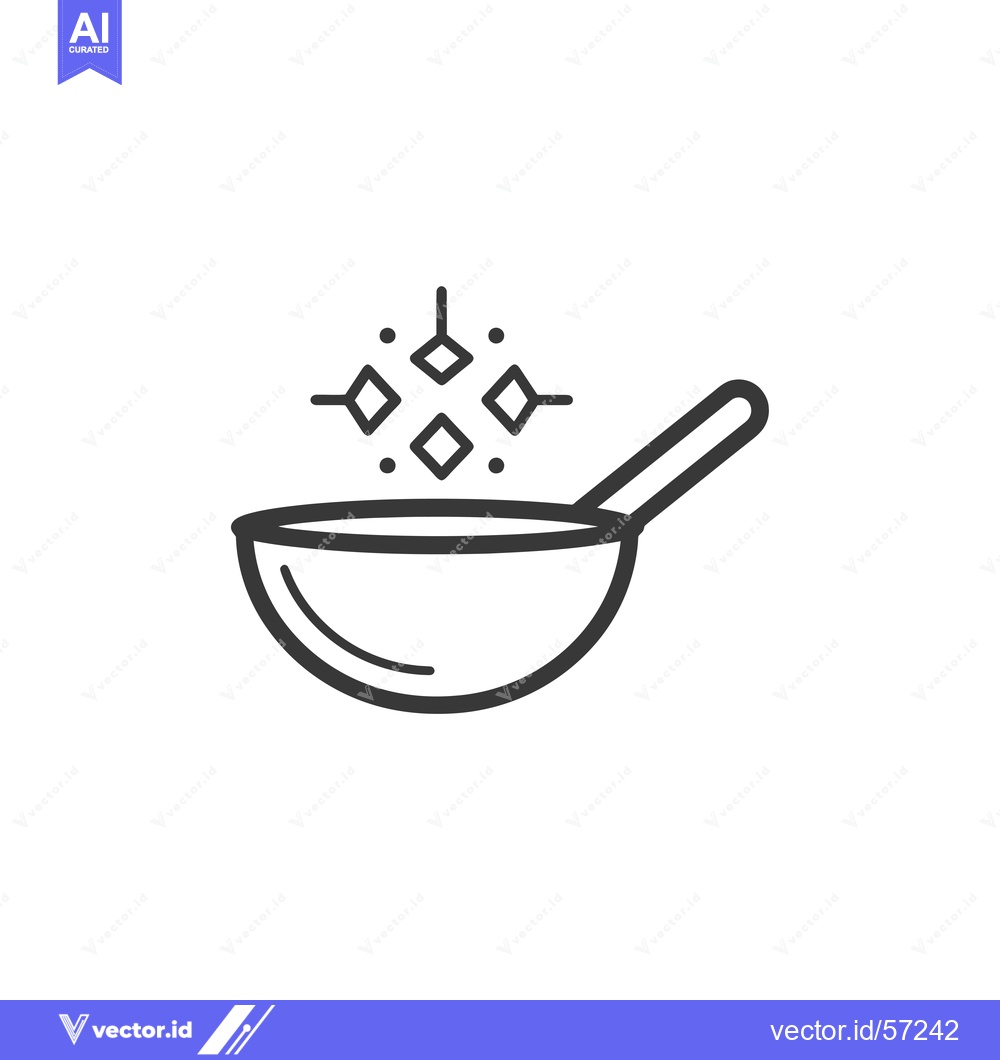 Premium Vector dari Line Drawing of a Wok with Steam Rising from It