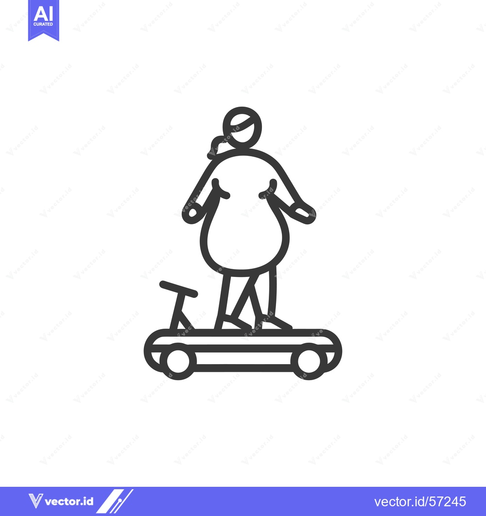 Premium Vector of Line drawing of a woman exercising on a treadmill
