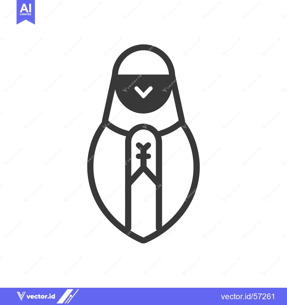 Premium Vector dari Line drawing of a woman in an abaya