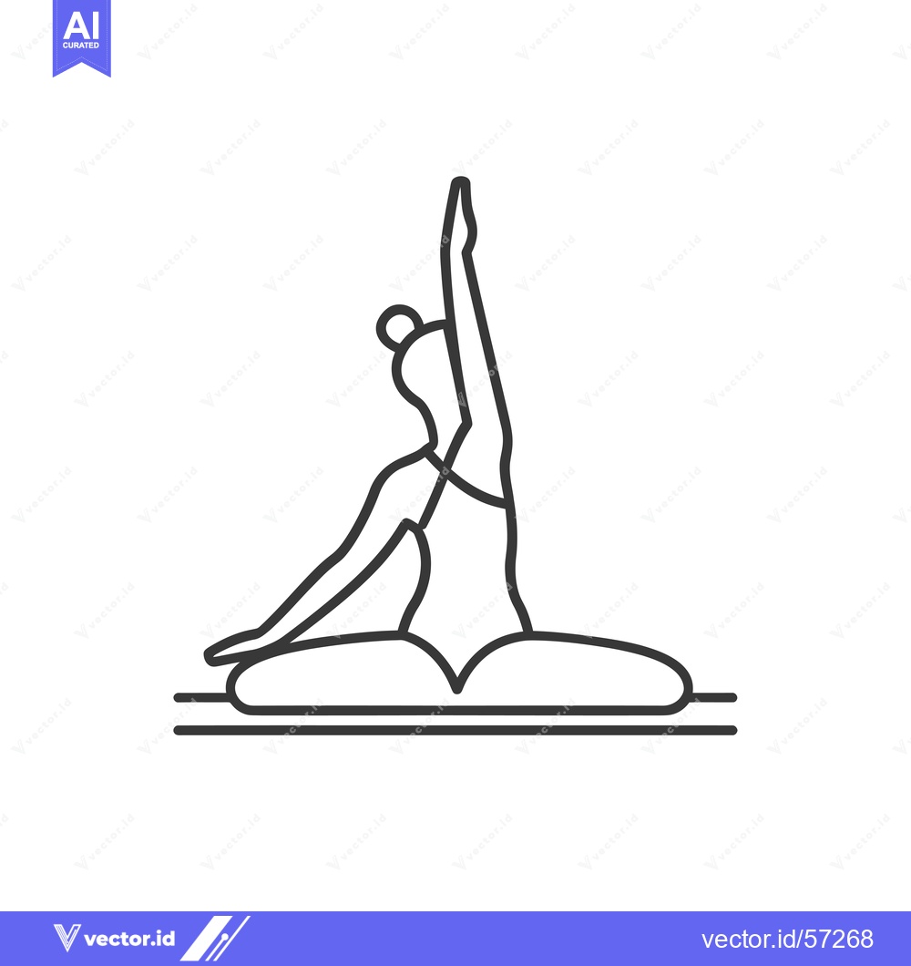 Premium Vector of Line drawing of a woman in a yoga pose