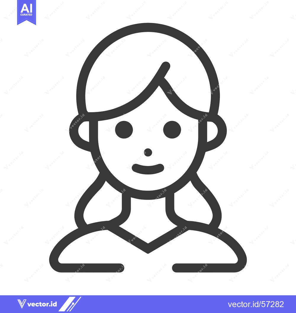 Premium Vector of Line drawing of a woman's face and shoulders