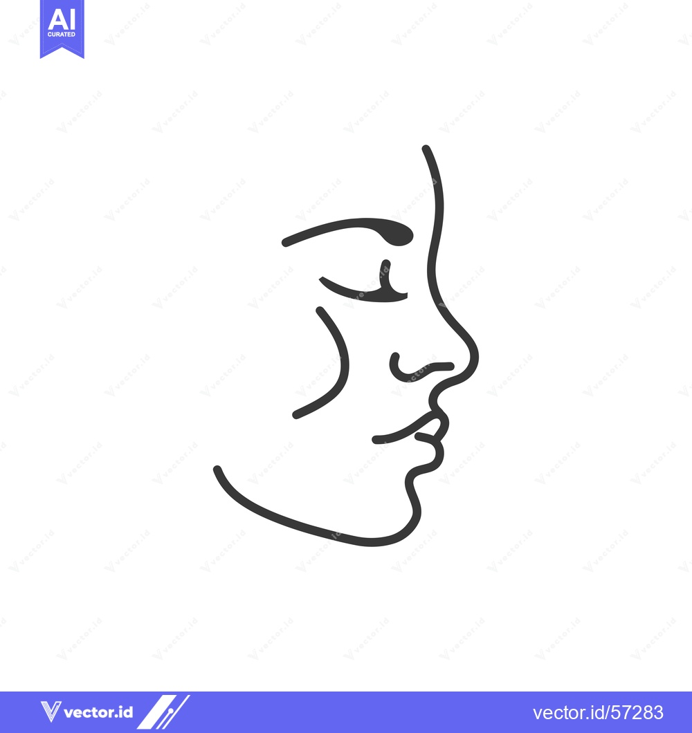 Premium Vector of Line drawing of a woman's face in profile