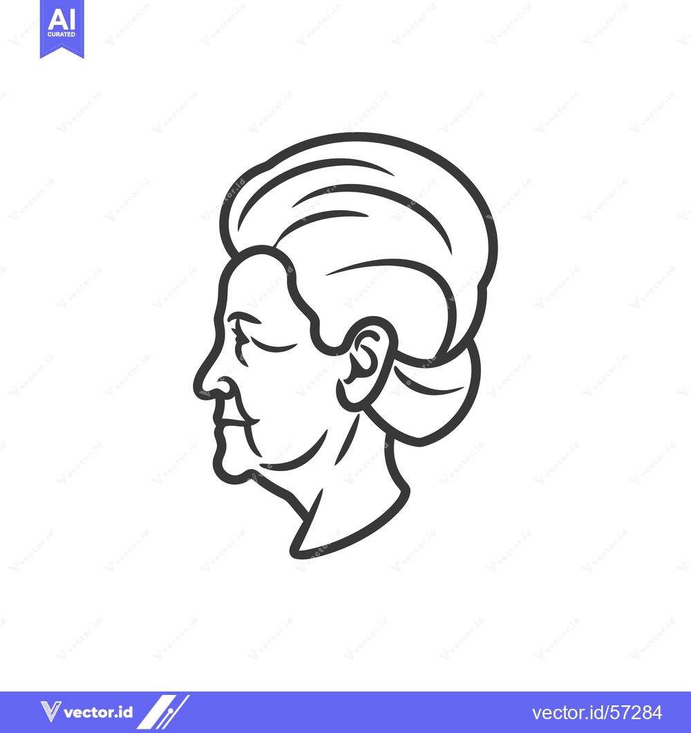 Premium Vector of Line drawing of a woman's face in profile