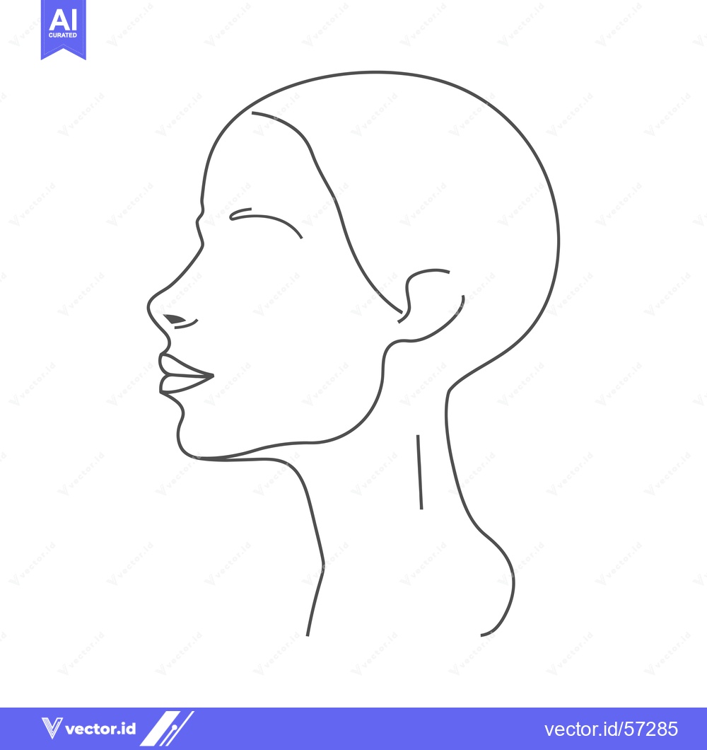 Premium Vector dari Line Drawing of a Woman's Face in Profile