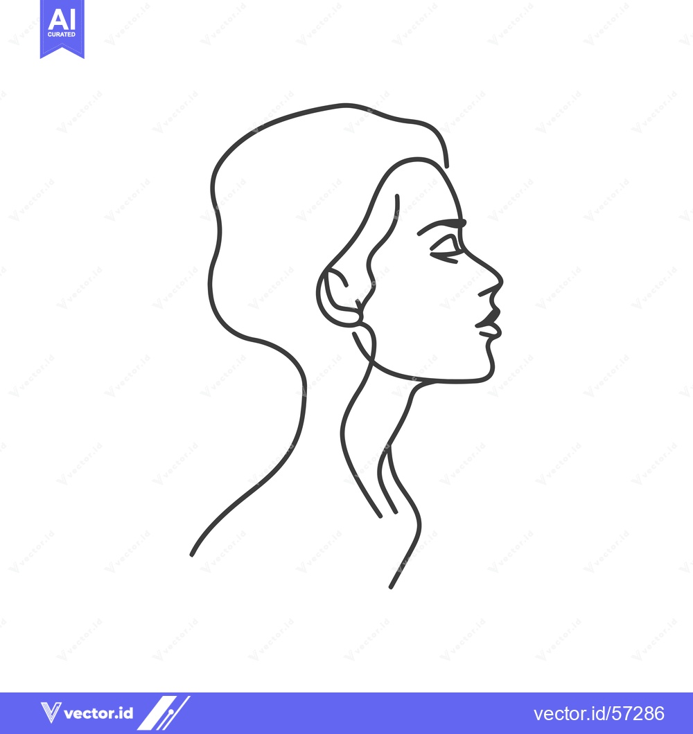Premium Vector of Line drawing of a woman's face in profile