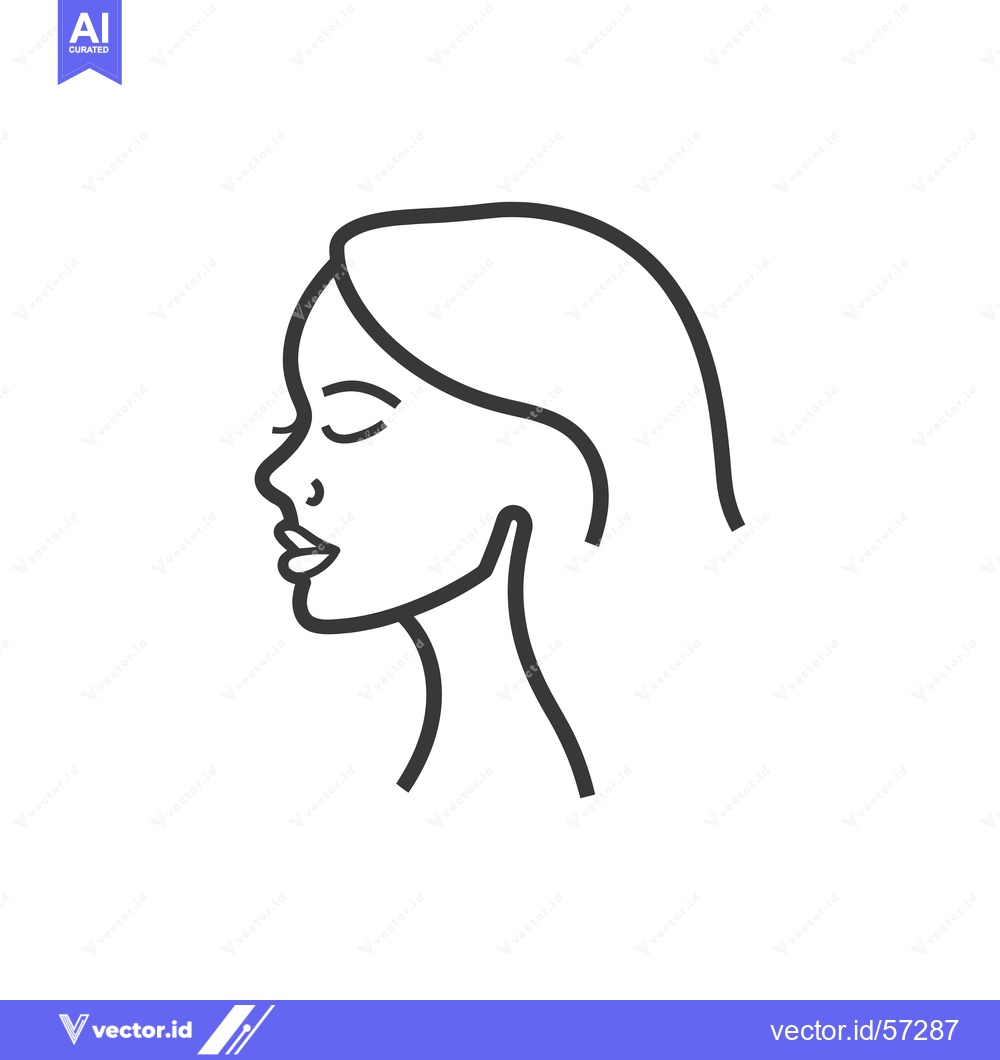 Premium Vector dari Line Drawing of a Woman's Face in Profile