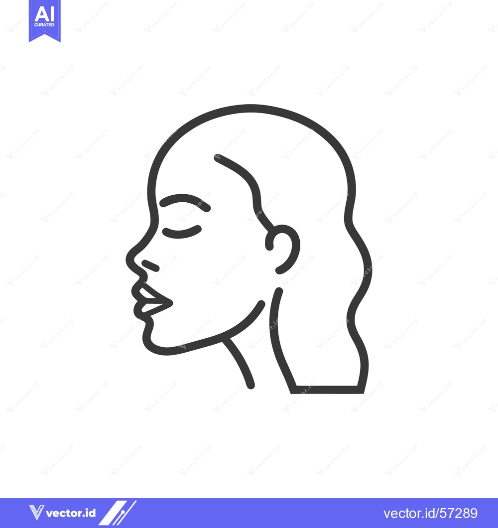Premium Vector dari Line drawing of a woman's face in profile with closed eyes