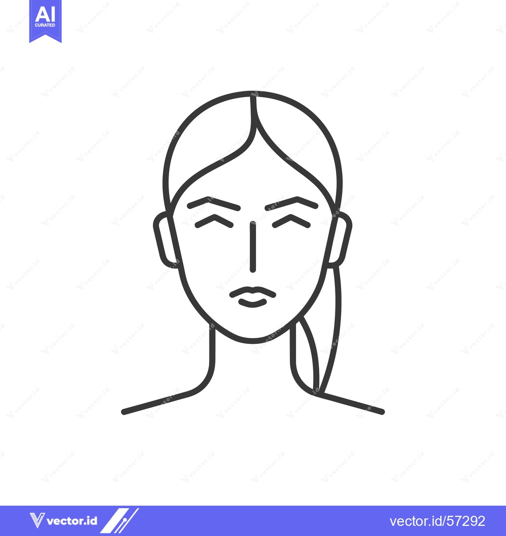 Premium Vector of Line Drawing of a Woman's Face with Closed Eyes