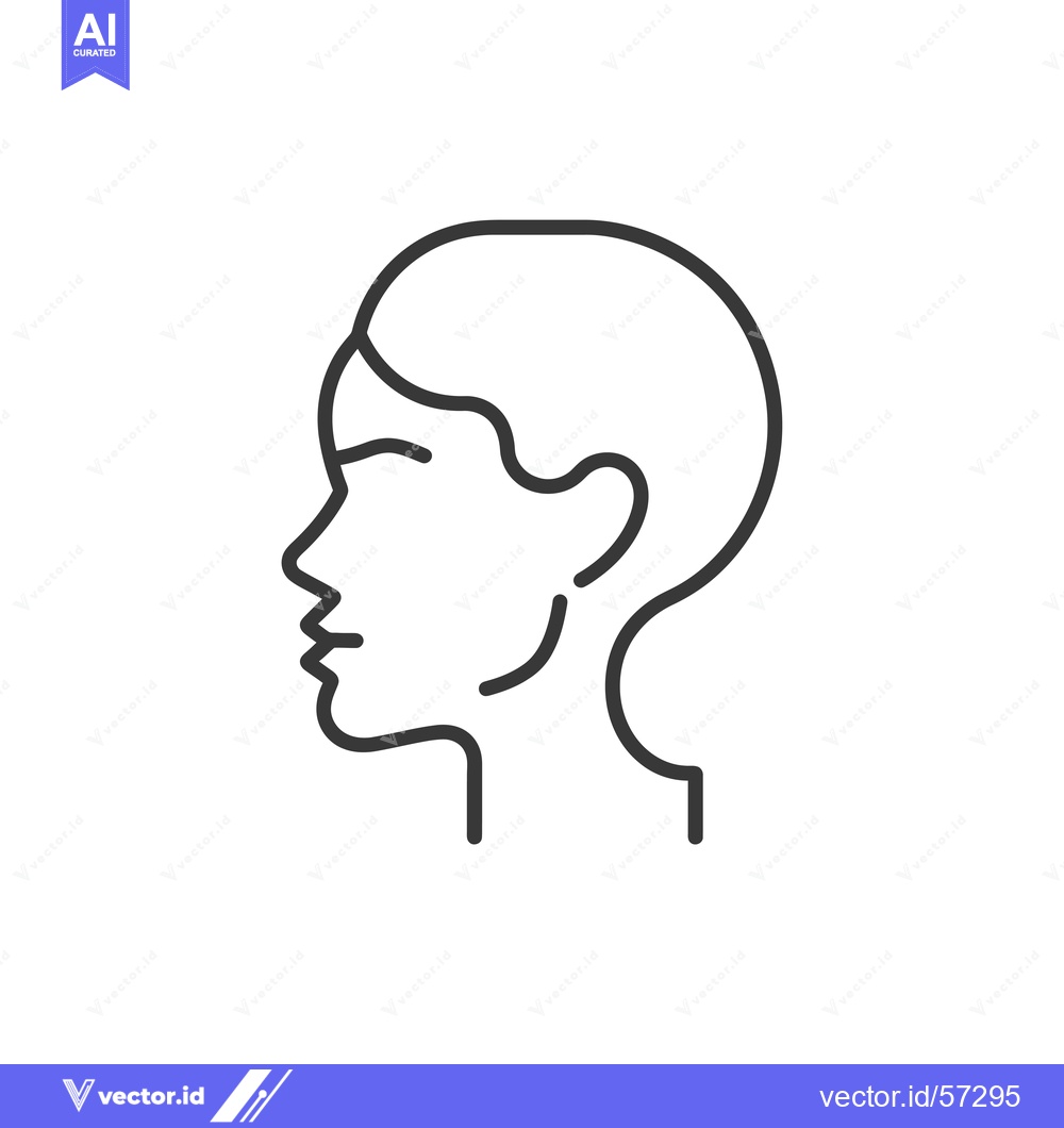 Premium Vector dari Line drawing of a woman's head in profile