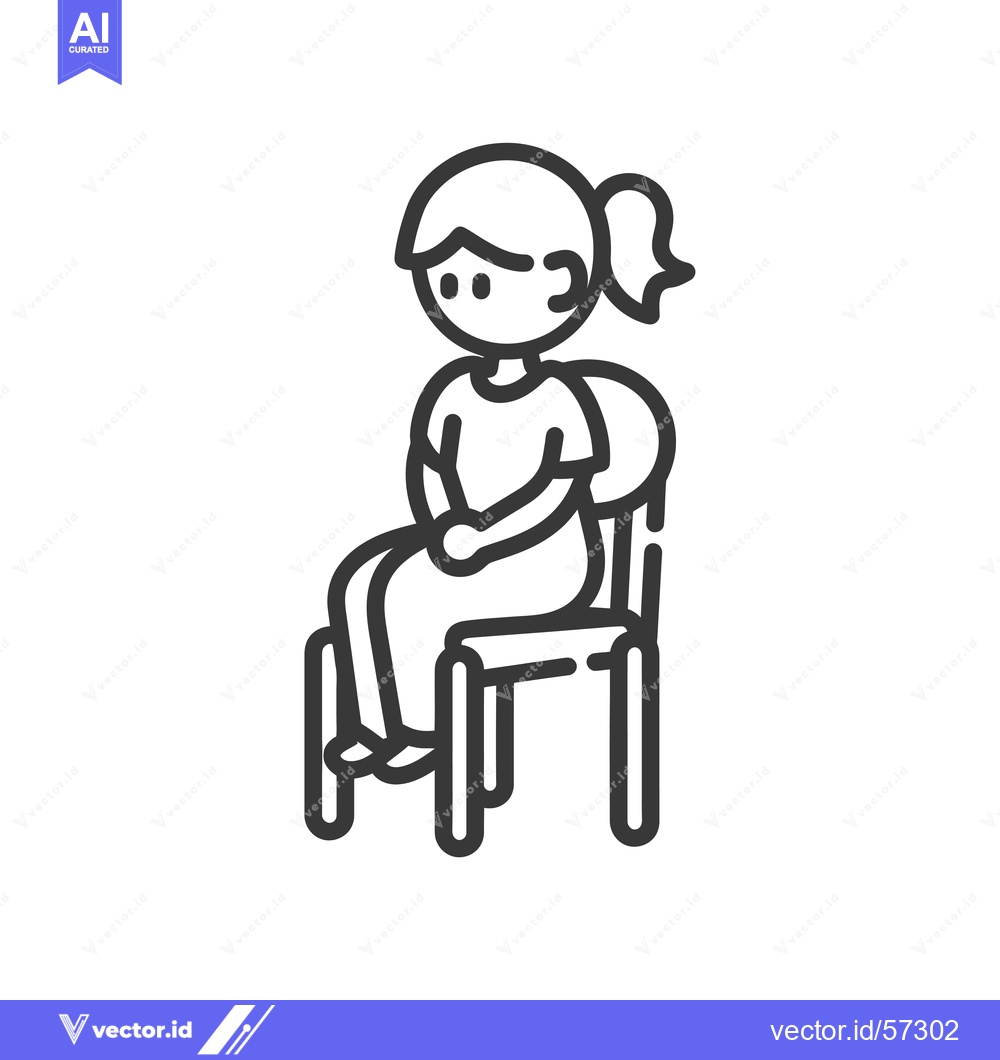 Premium Vector dari Line Drawing of a Woman Sitting on a Chair