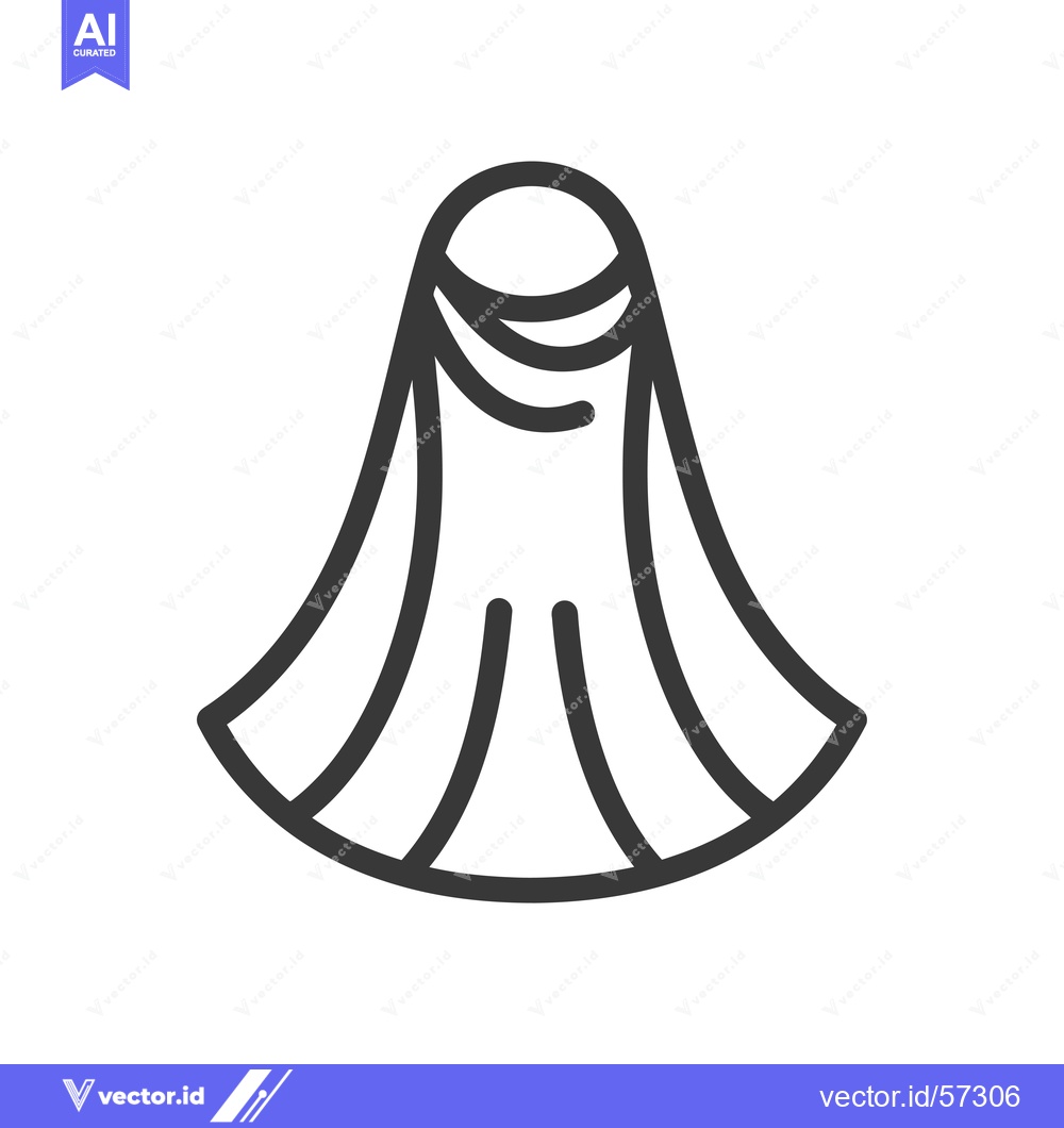 Premium Vector dari Line drawing of a woman's niqab head covering