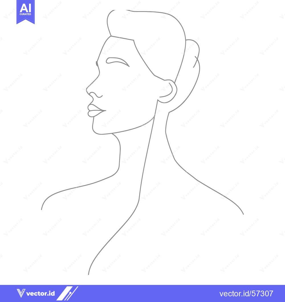 Premium Vector dari Line Drawing of a Woman's Profile