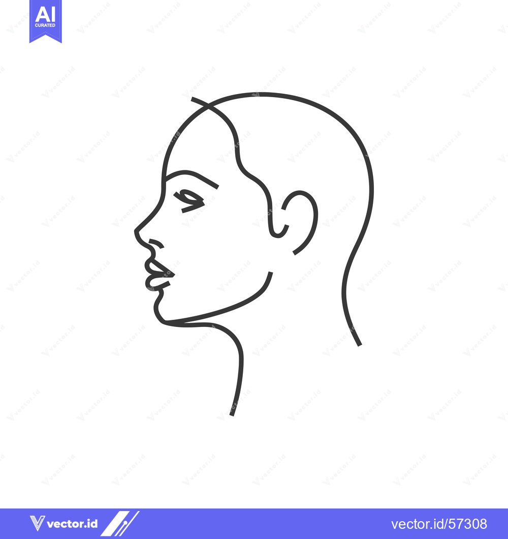 Premium Vector dari Line Drawing of a Woman's Profile