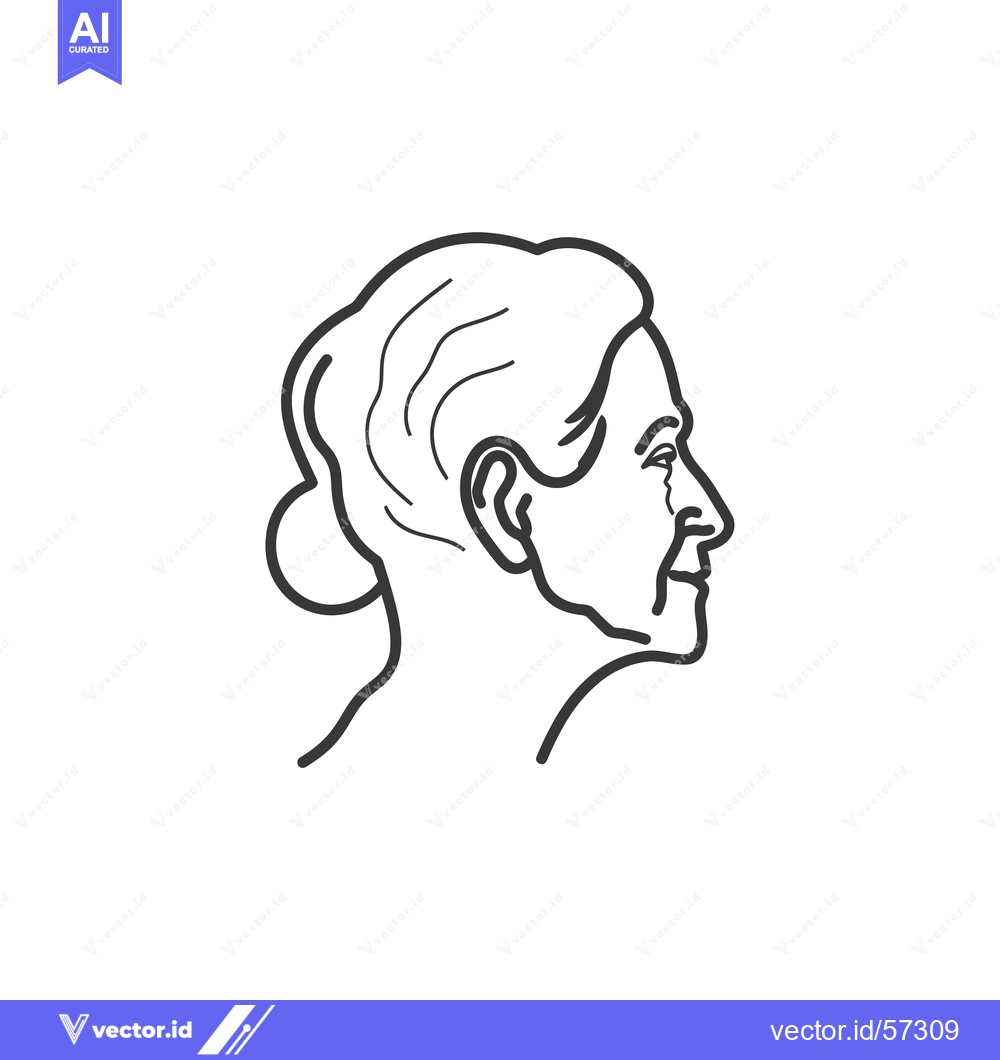 Premium Vector dari Line Drawing of a Woman's Profile