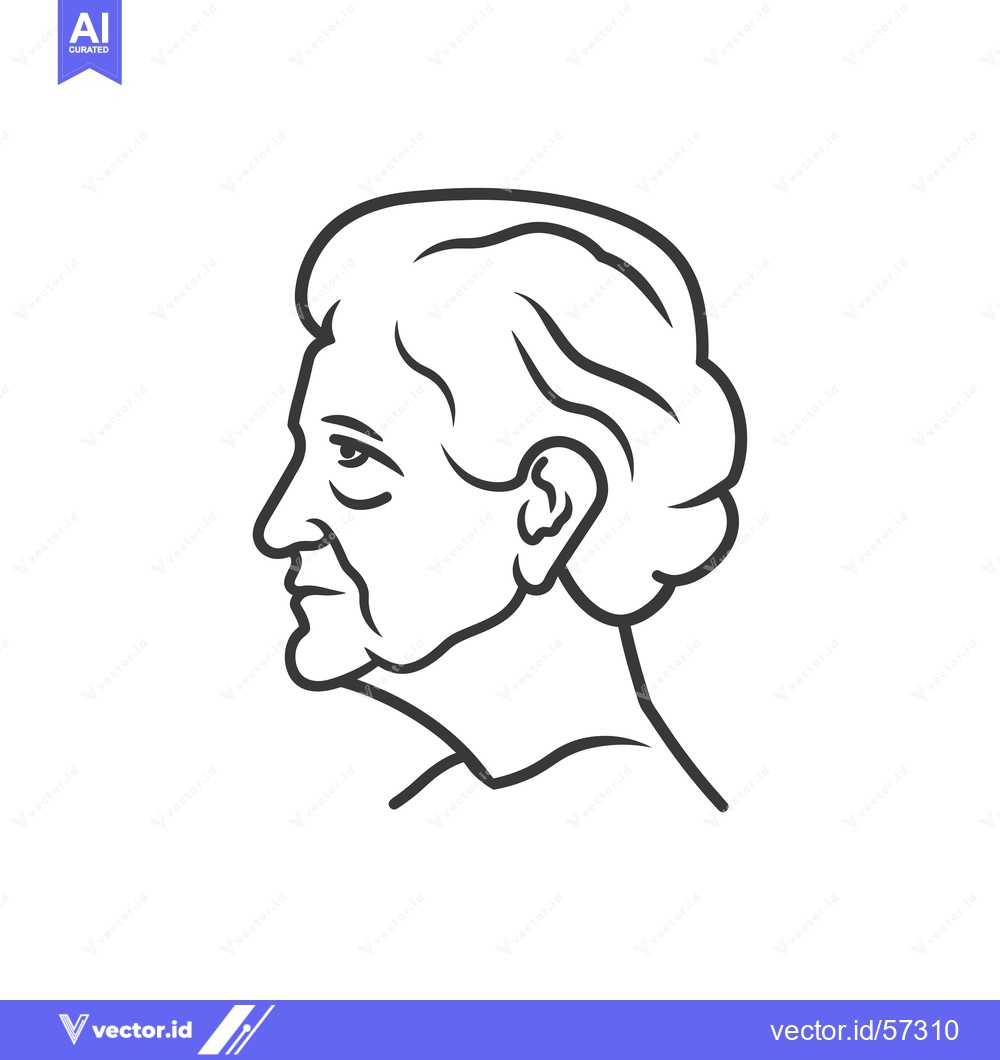 Premium Vector of Line Drawing of a Woman's Profile