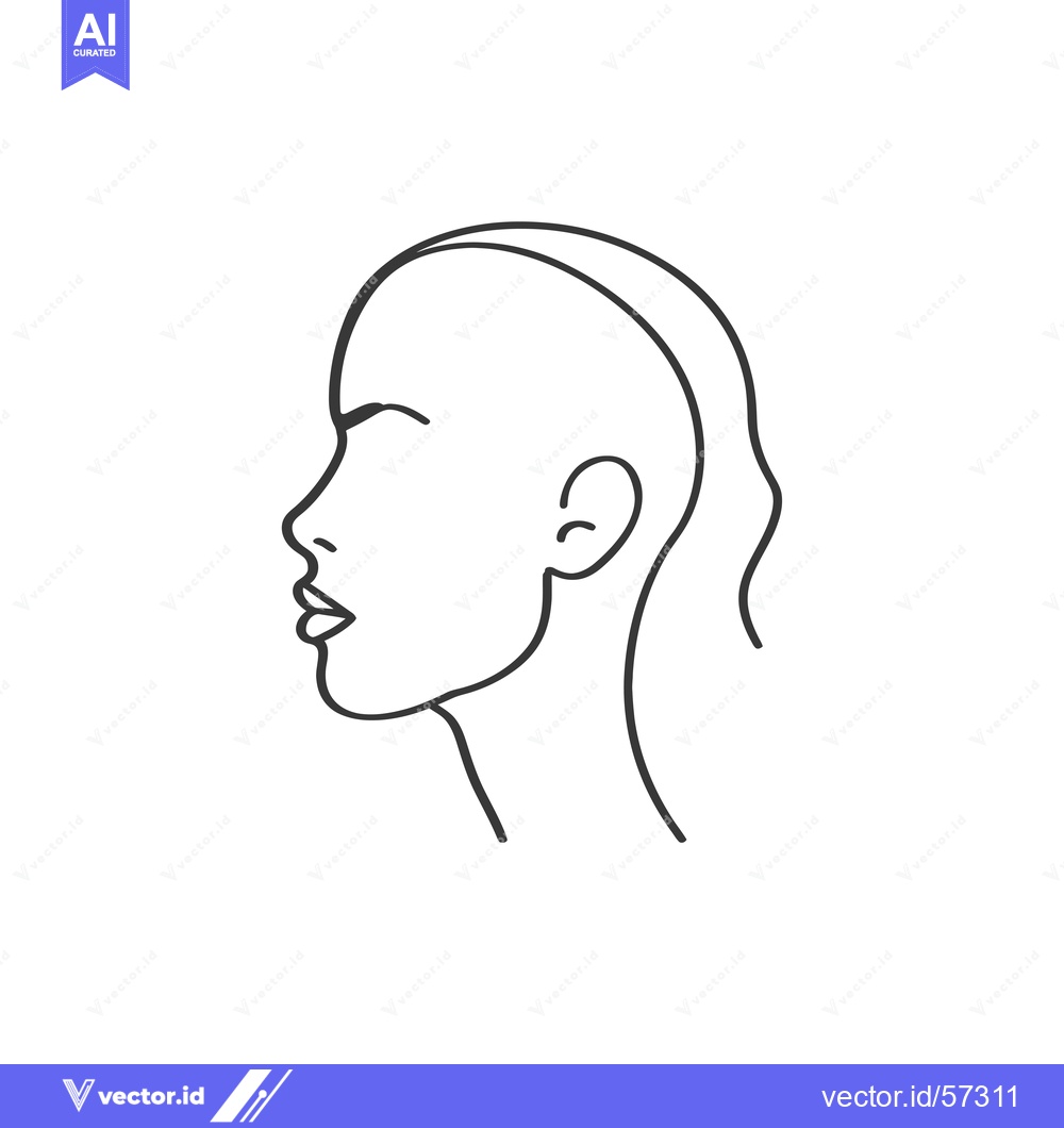Premium Vector of Line Drawing of a Woman's Profile