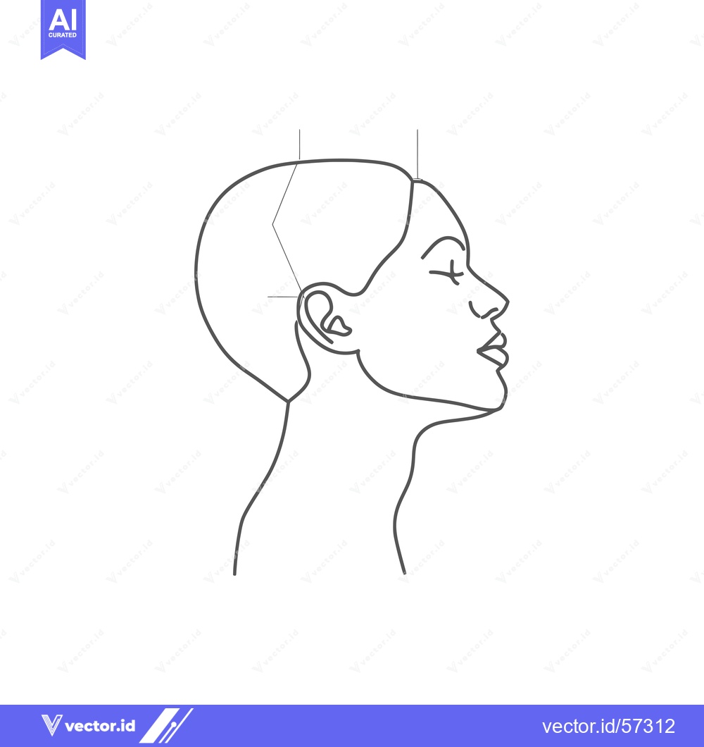 Premium Vector of Line Drawing of a Woman's Profile with Closed Eyes