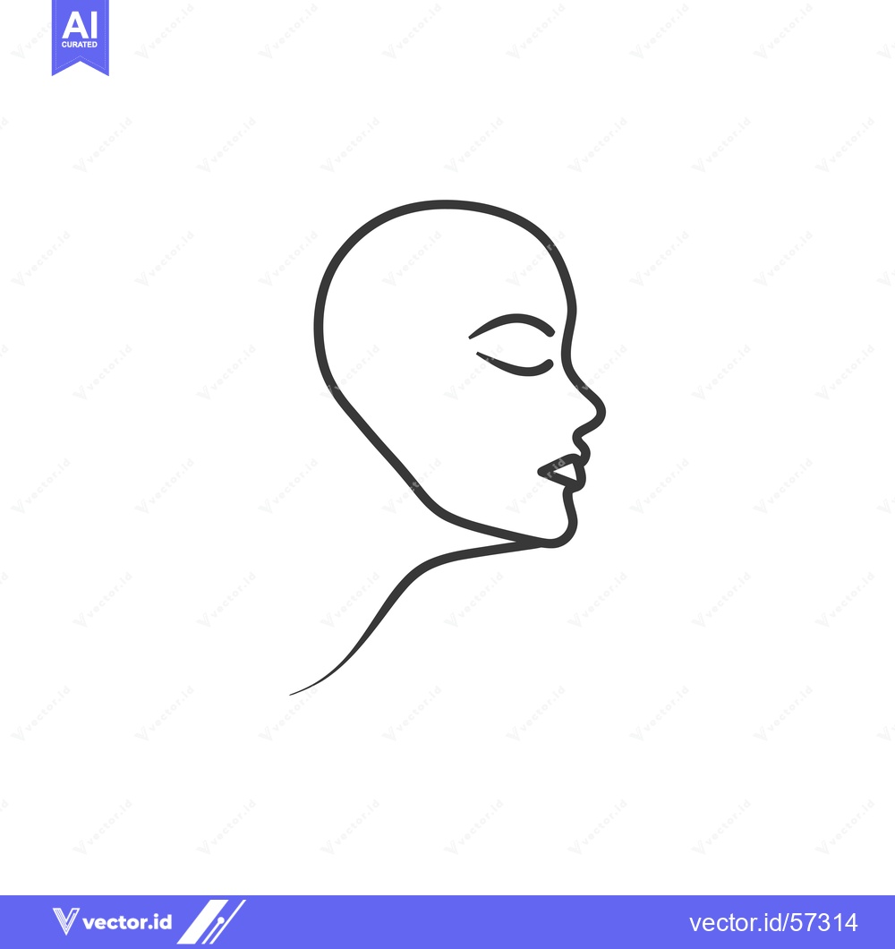 Premium Vector dari Line Drawing of a Woman's Profile with Closed Eyes