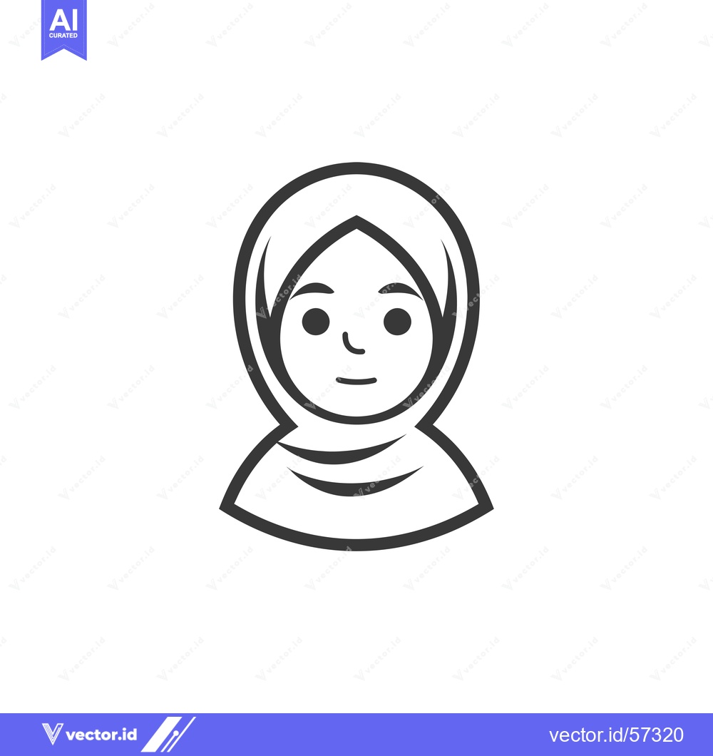 Premium Vector dari Line Drawing of a Woman Wearing a Headscarf