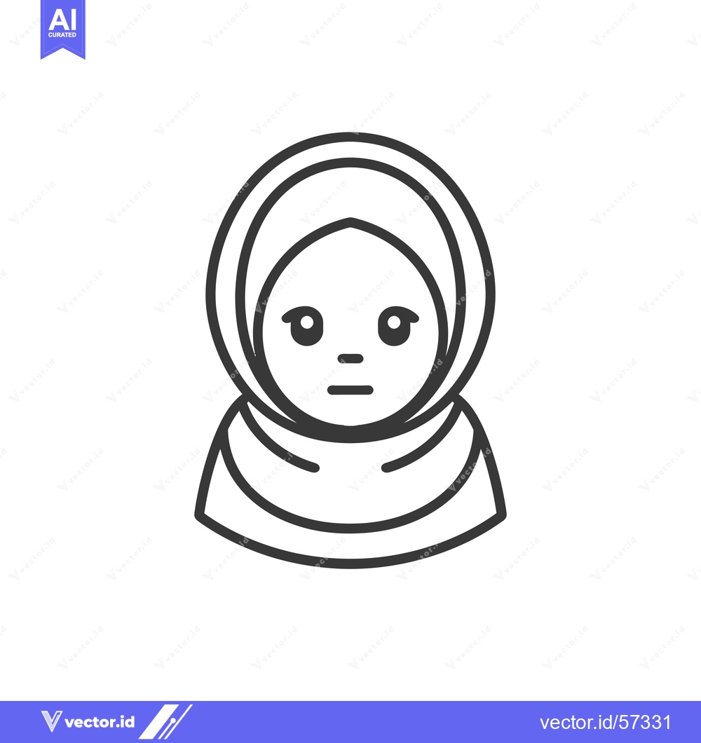 Premium Vector dari Line drawing of a woman wearing a hijab