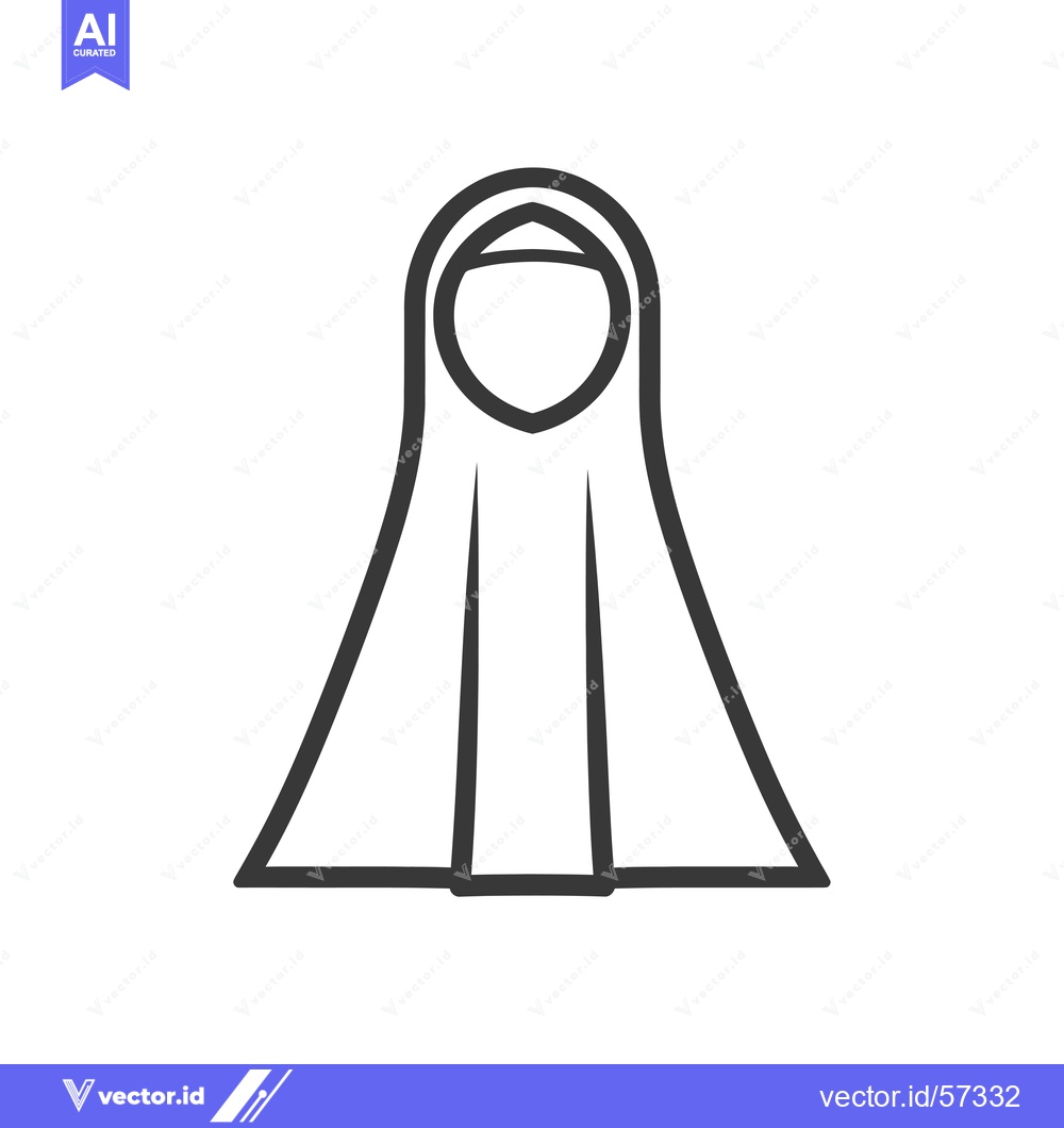 Premium Vector of Line drawing of a woman wearing a hijab