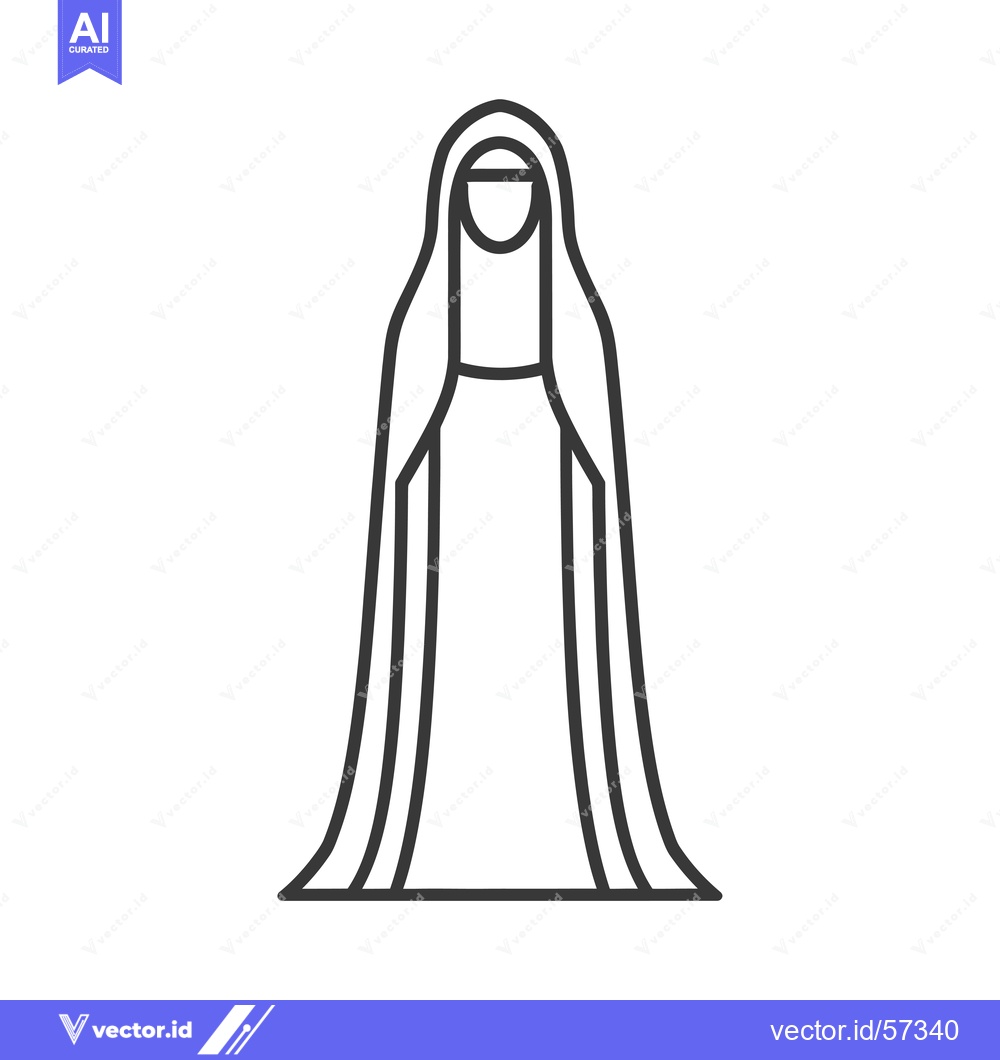 Premium Vector of Line drawing of a woman wearing a hijab