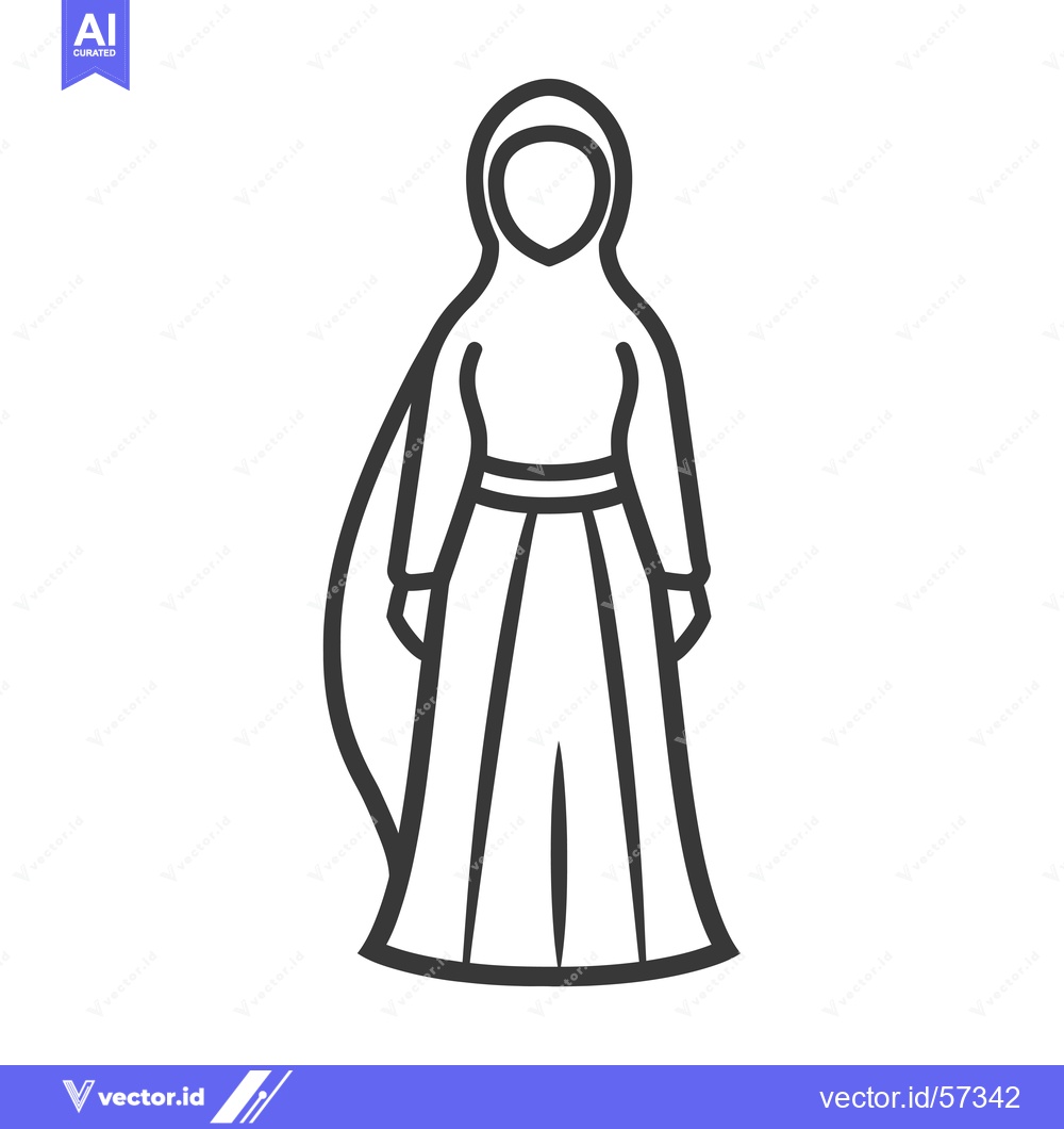Premium Vector of Line drawing of a woman wearing a hijab