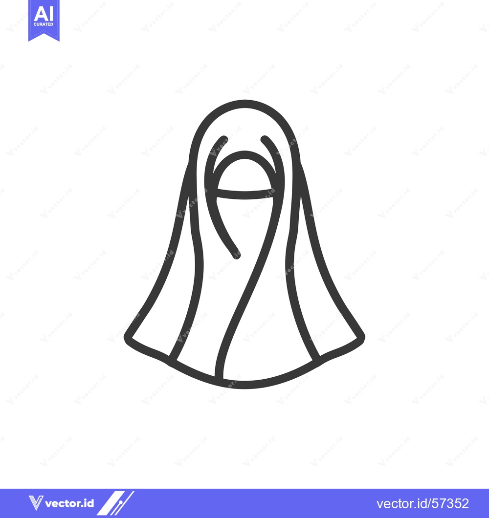 Premium Vector dari Line drawing of a woman wearing a niqab