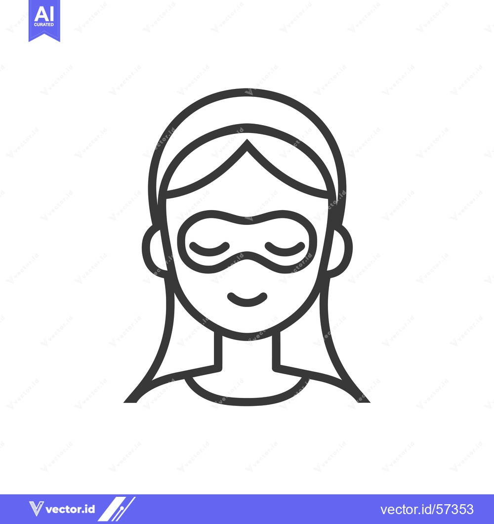 Premium Vector of Line drawing of a woman wearing a sleep mask