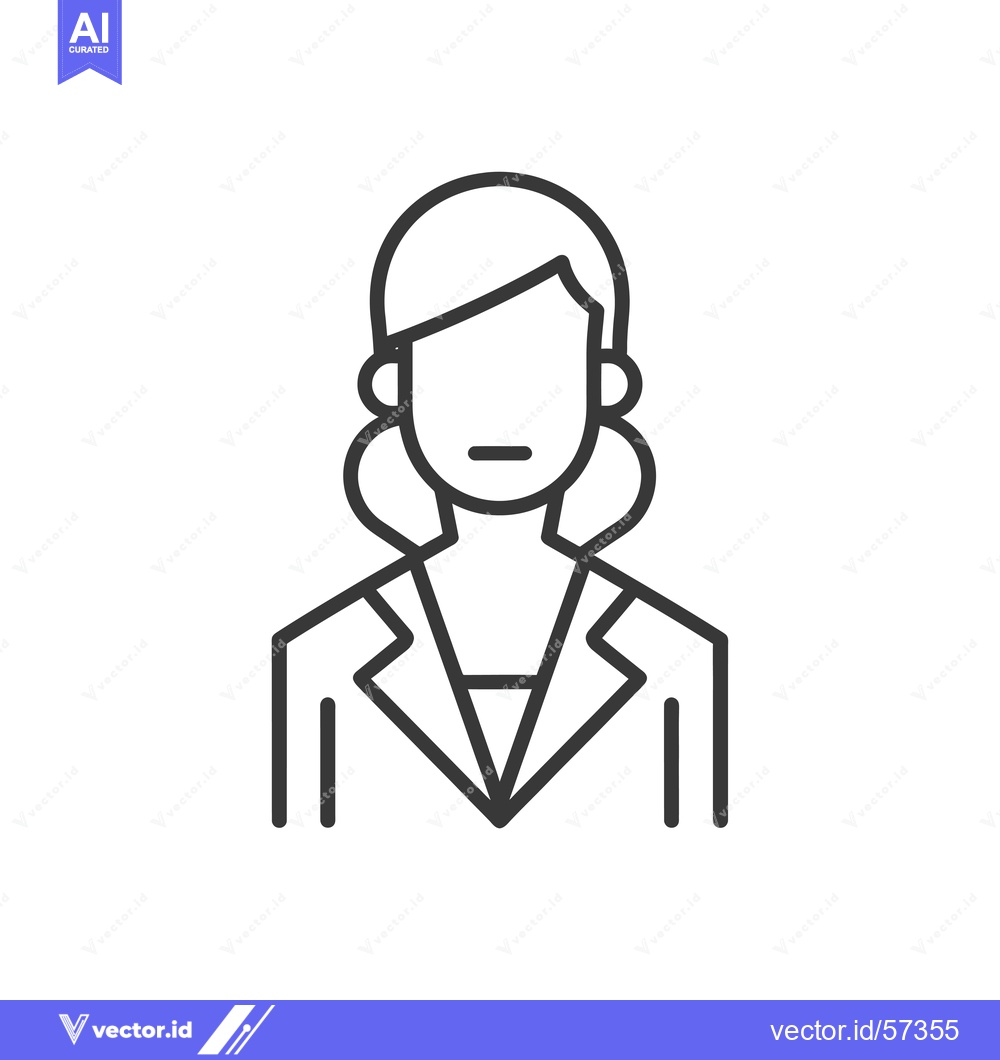 Premium Vector of Line Drawing of a Woman Wearing a Suit Jacket