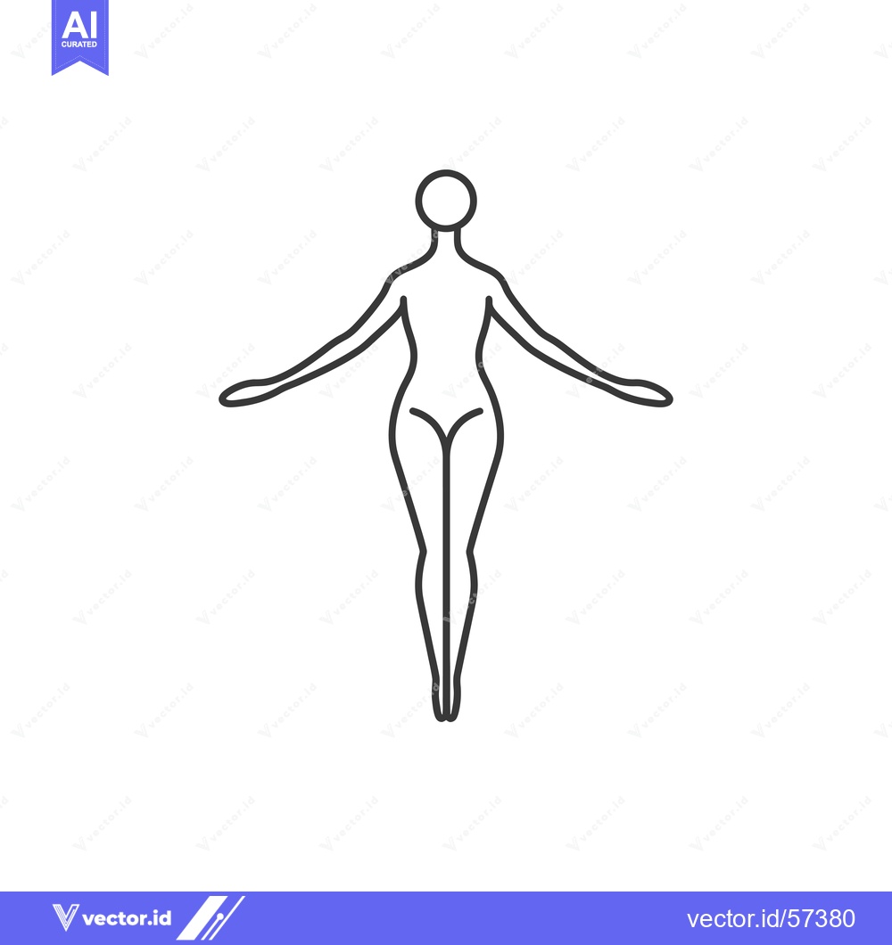 Premium Vector dari Line Drawing of a Woman with Arms Outstretched