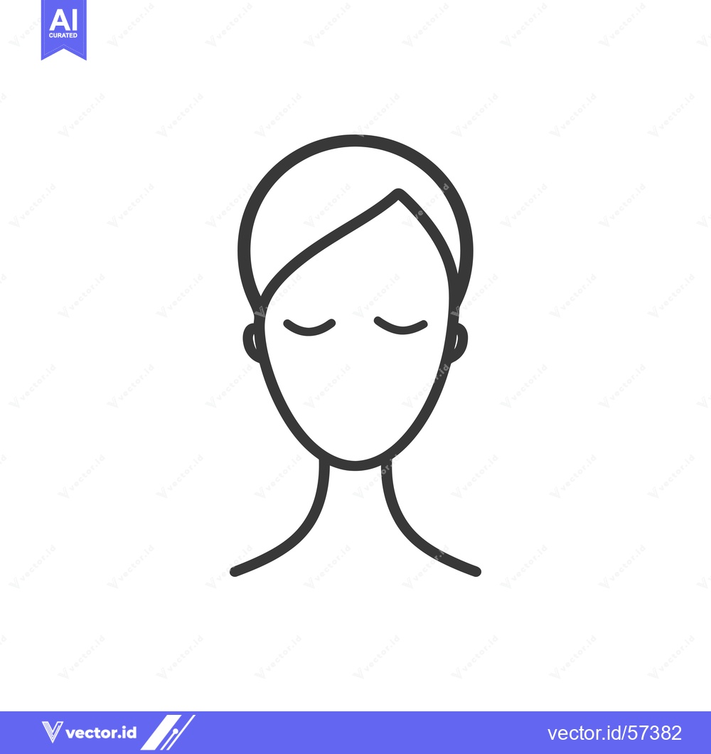 Premium Vector dari Line drawing of a woman with closed eyes