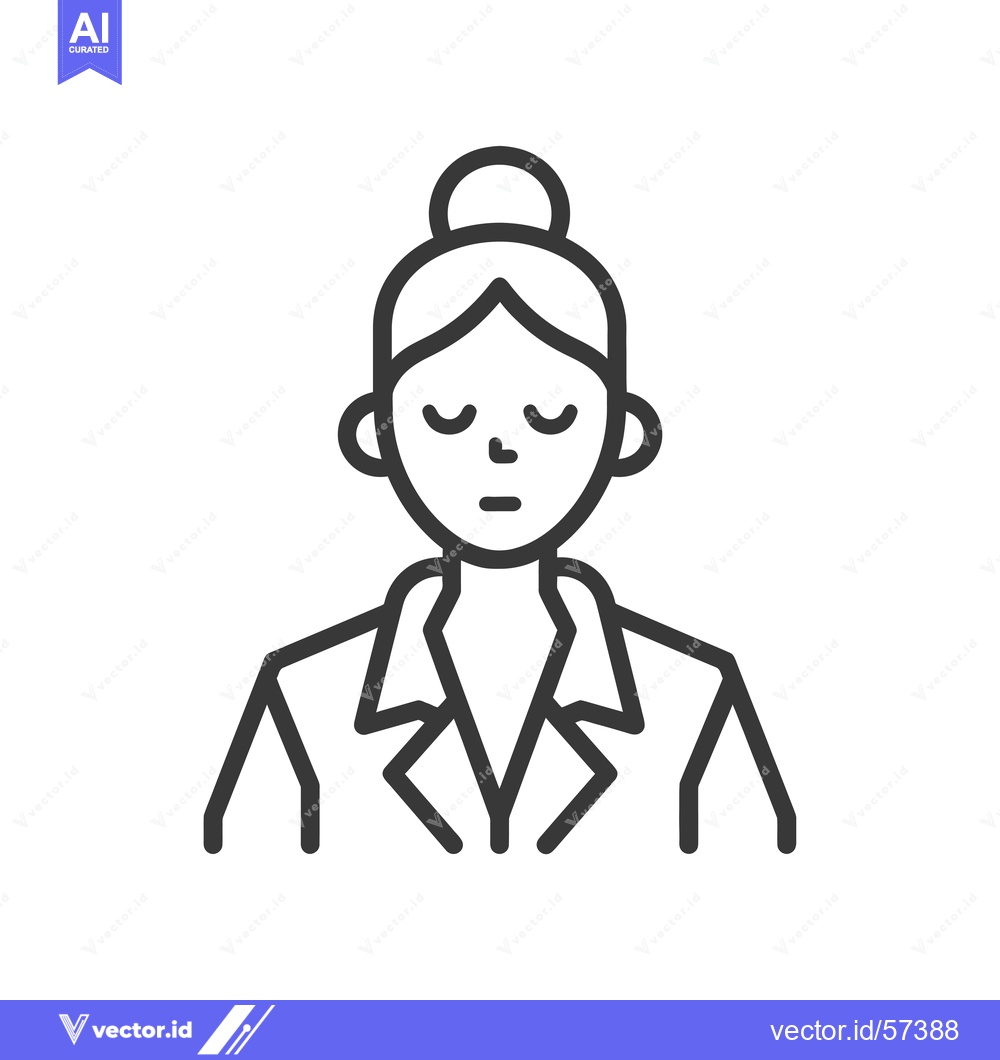 Premium Vector of Line Drawing of a Woman With Her Eyes Closed