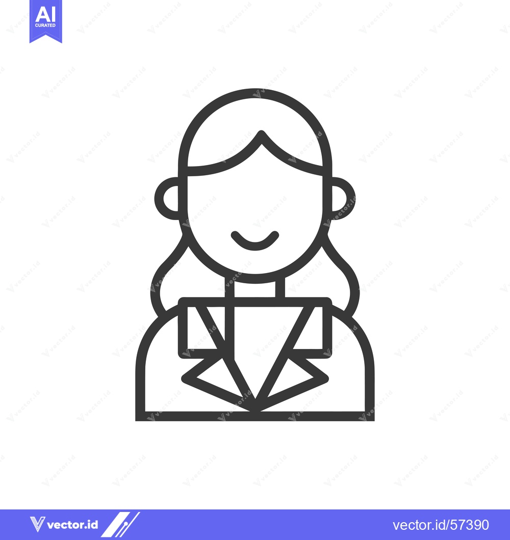 Premium Vector dari Line drawing of a woman with long hair, wearing a jacket