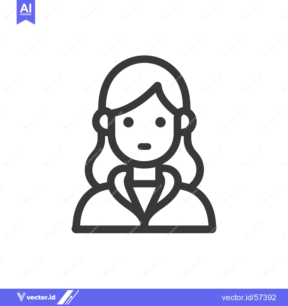 Premium Vector dari Line Drawing of a Woman with Wavy Hair