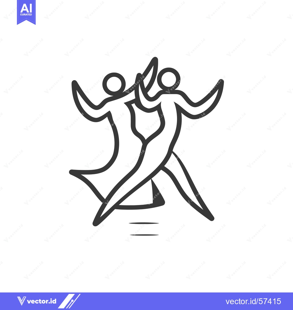 Premium Vector of Line Drawing of Couple Dancing Ballroom