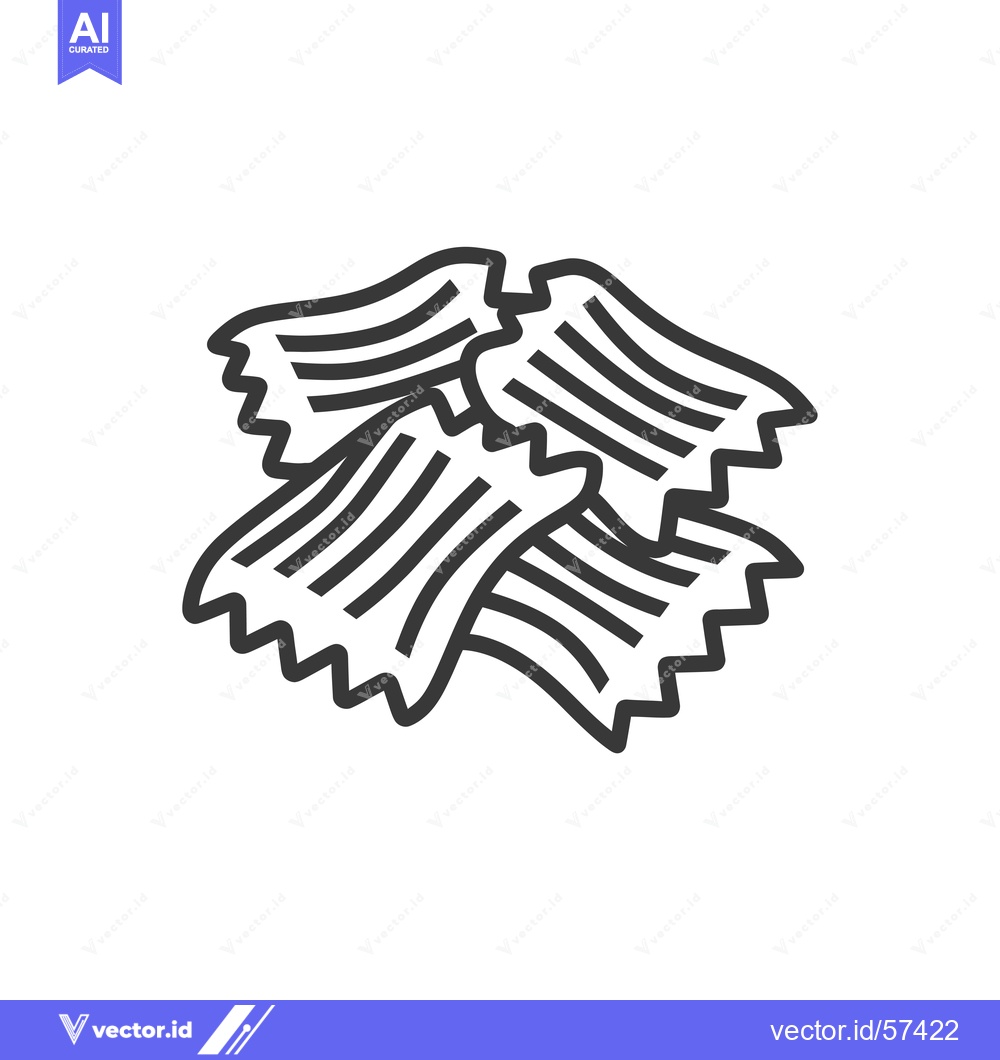 Premium Vector dari Line Drawing of Farfalle Pasta