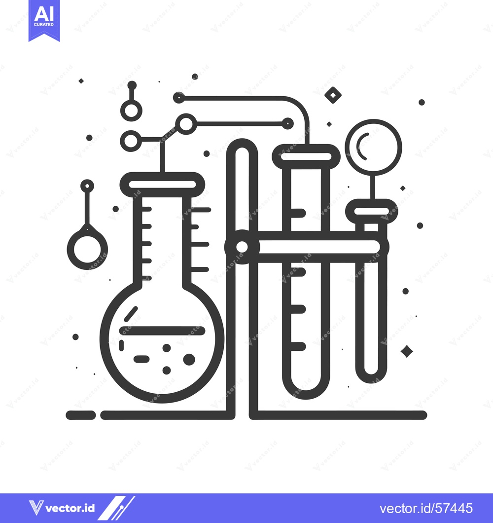 Premium Vector of Line Drawing of Laboratory Glassware and Equipment