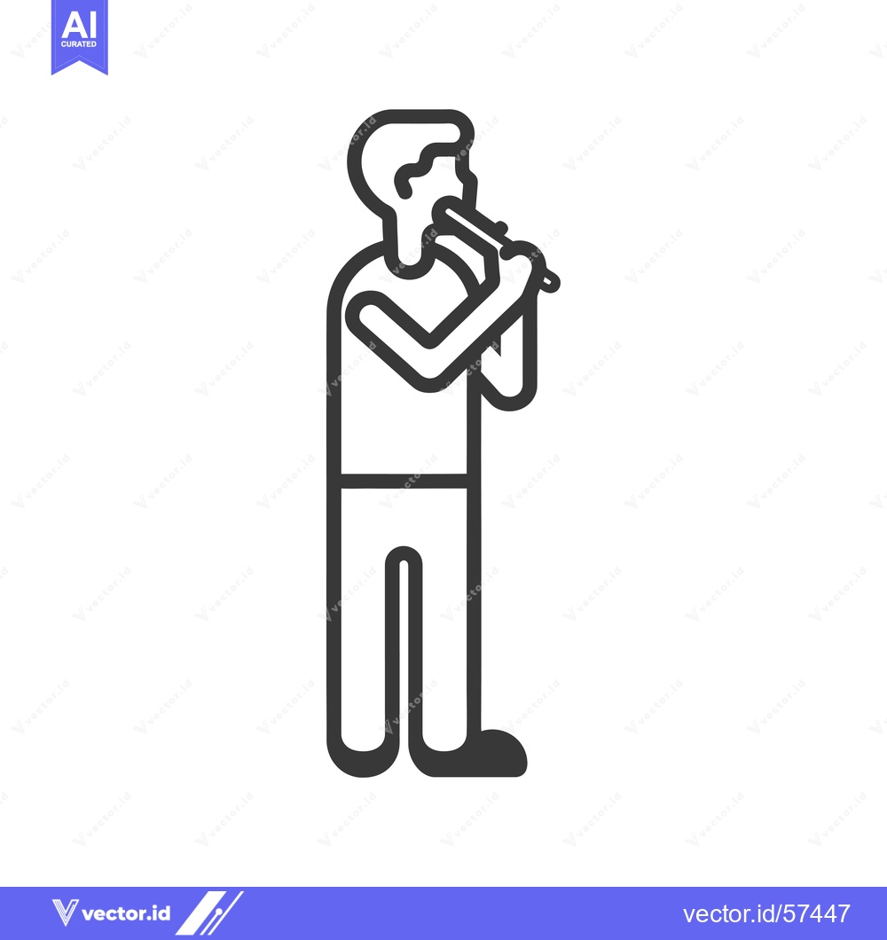 Premium Vector of Line Drawing of Man Brushing Teeth