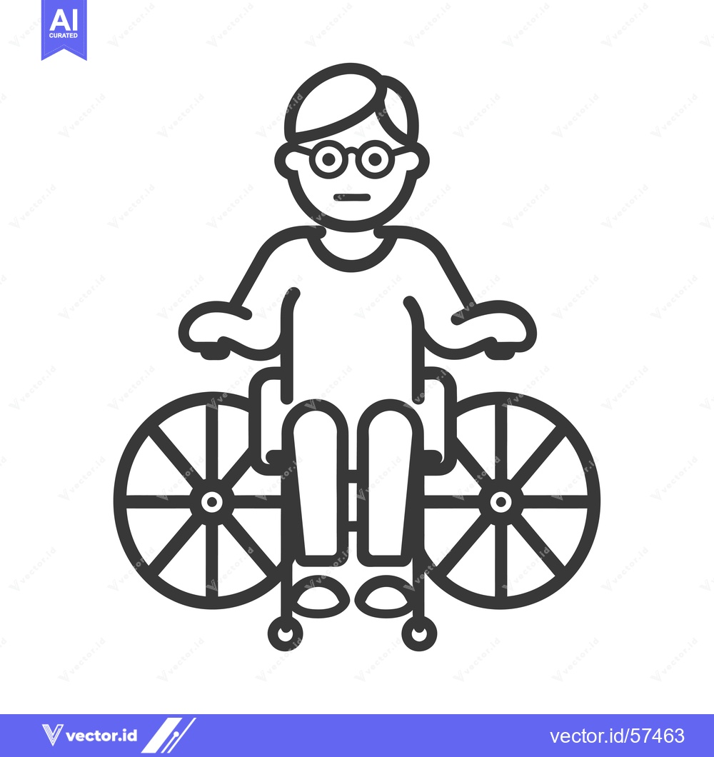 Premium Vector dari Line Drawing of Person in Wheelchair