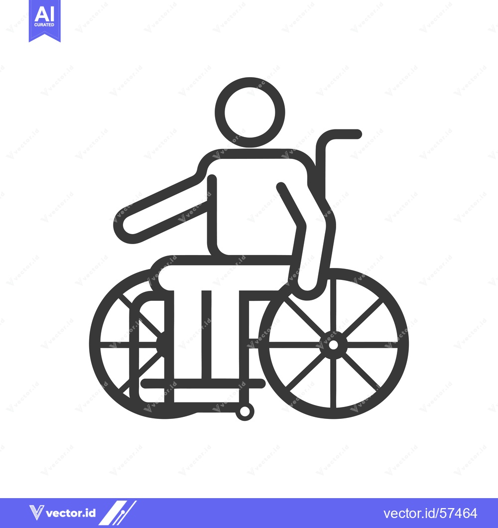 Premium Vector of Line Drawing of Person in Wheelchair