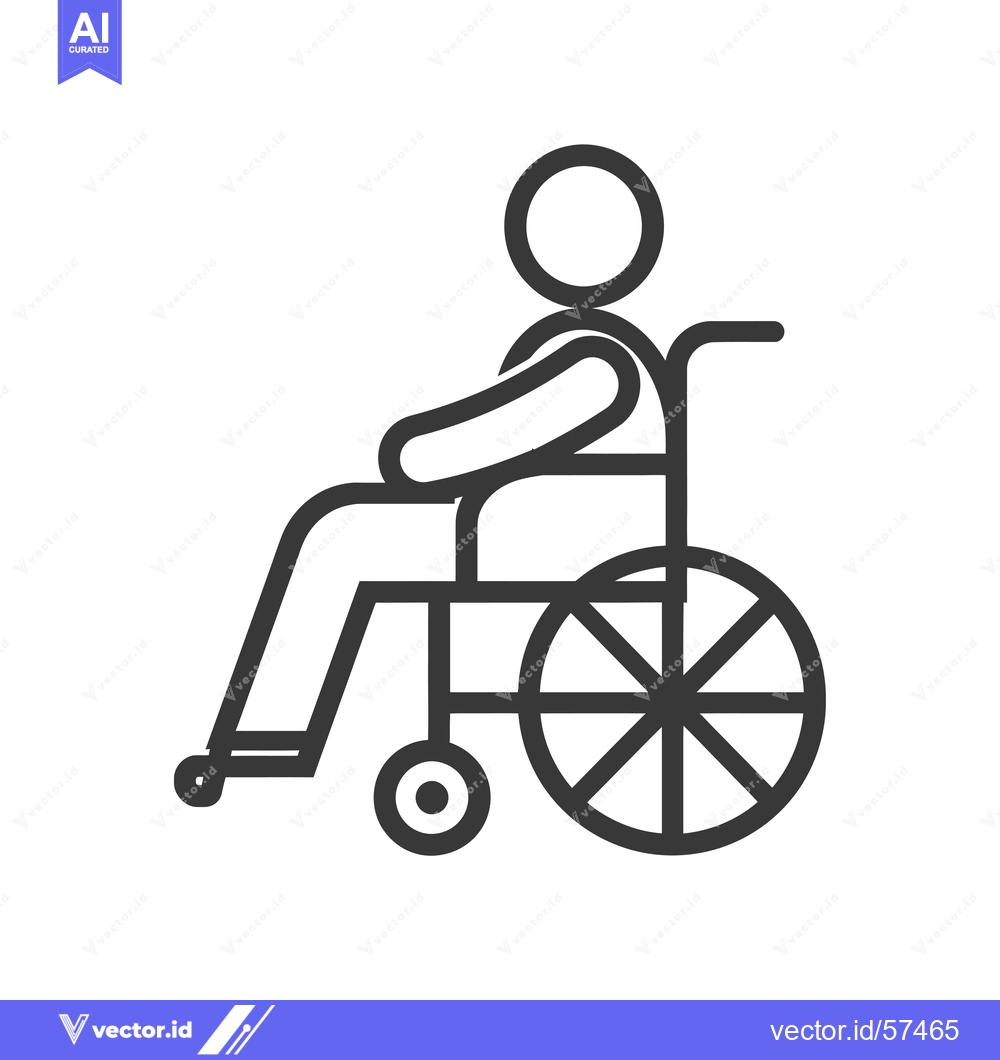 Premium Vector of Line Drawing of Person in Wheelchair