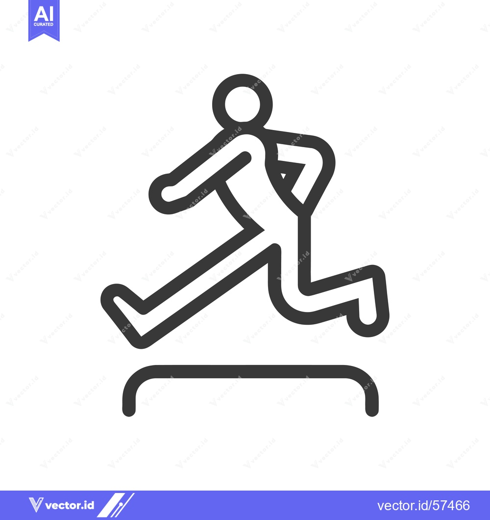 Premium Vector dari Line Drawing of Person Jumping Over an Obstacle