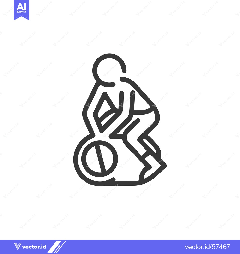 Premium Vector dari Line Drawing of Person Riding a Bicycle