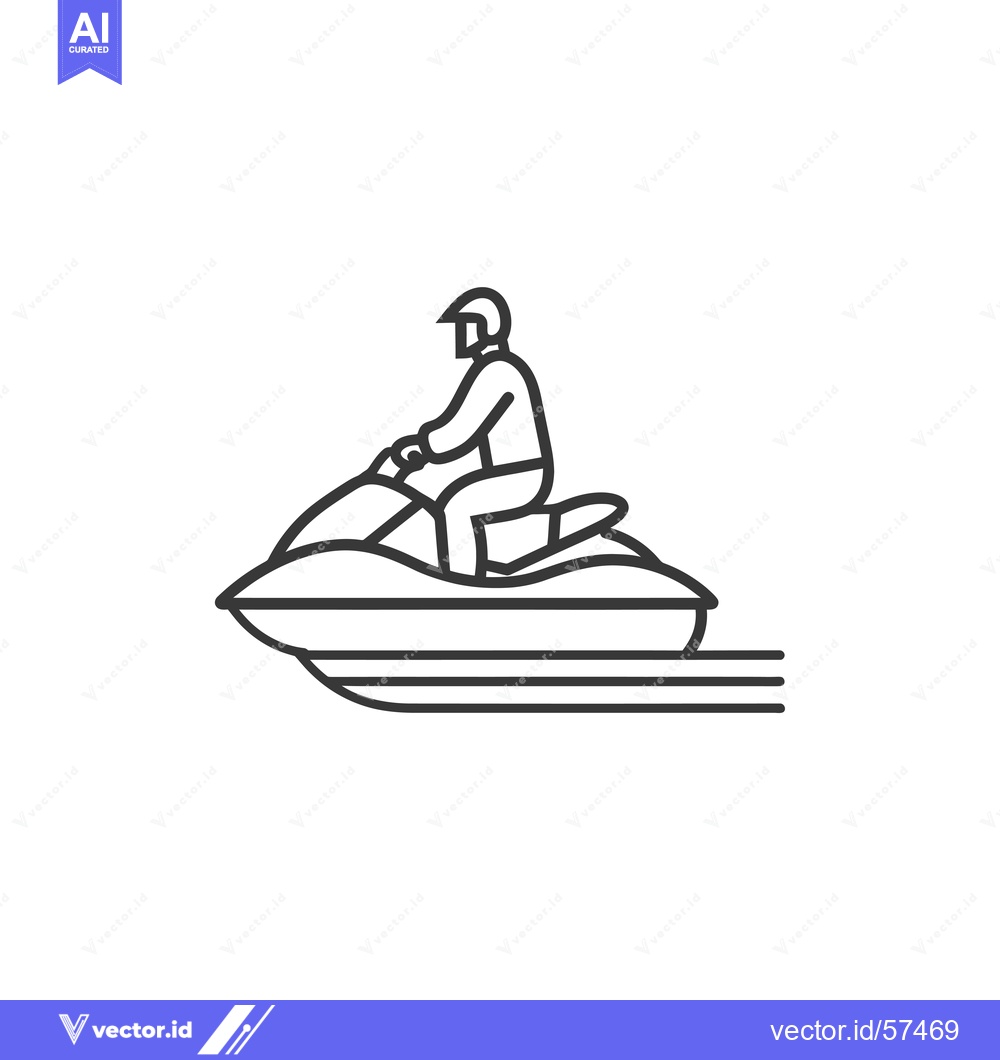 Premium Vector dari Line Drawing of Person Riding a Jet Ski