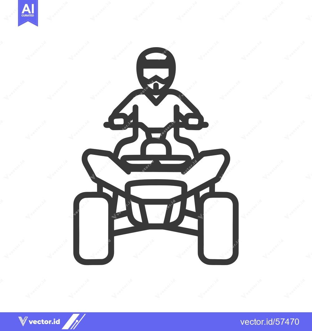 Premium Vector dari Line Drawing of Person Riding an ATV