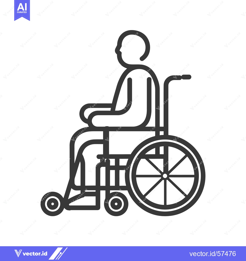 Premium Vector dari Line Drawing of Person Sitting in Wheelchair