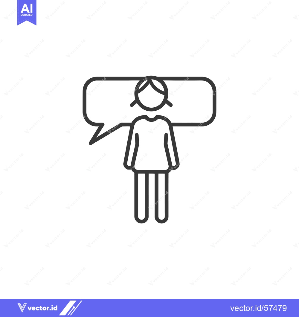 Premium Vector dari Line Drawing of Person with Speech Bubble